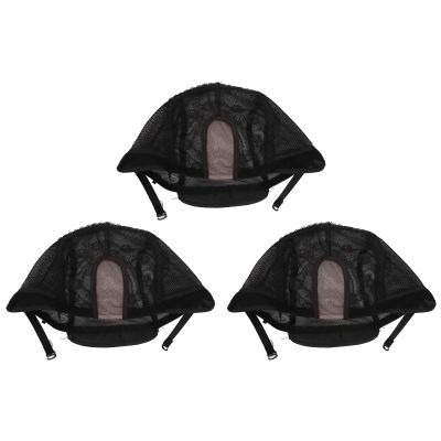 Nylon Wig Caps,3pcs Wig Caps,Closed End Hair Mesh Net Wig Caps, Soft Breathable Wig Making Caps,Flexible Nylon Dome Mesh Wig Cap For Making Wigs Women & Men, wig dome cap for making caps wigs br