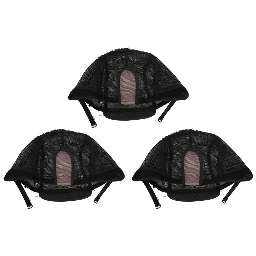 Nylon Wig Caps,3pcs Wig Caps,Closed End Hair Mesh Net Wig Caps, Soft Breathable Wig Making Caps,Flexible Nylon Dome Mesh Wig Cap For Making Wigs Women & Men, wig dome cap for making caps wigs br
