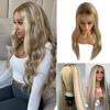 13x4 Transparent Brown Ombre Lace Front Wig Human Hair for Women,Highlight Ash Brown to Blonde Lace Front Wigs Glueless Straight Soft Brazilian Human Hair Pre Plucked Hairline with Baby Hair(#8/18/60) view 1