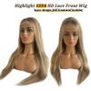 13x4 Transparent Brown Ombre Lace Front Wig Human Hair for Women,Highlight Ash Brown to Blonde Lace Front Wigs Glueless Straight Soft Brazilian Human Hair Pre Plucked Hairline with Baby Hair(#8/18/60) view 4