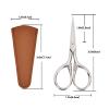 LOBODT Small Facial Hair Scissors, Stainless steel (silver) Straight Tip Snips Beauty Grooming Kit for Eyebrows, Beard, Ear, Nose, Moustache Trimming with PU Case view 2