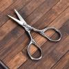 LOBODT Small Facial Hair Scissors, Stainless steel (silver) Straight Tip Snips Beauty Grooming Kit for Eyebrows, Beard, Ear, Nose, Moustache Trimming with PU Case view 3