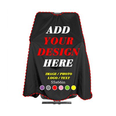 HSPOILDOGED Custom Professional Salon Barber Cape Design Photo Text Personalized Hair Cutting Cape with Closure Snap Haircut Kit Hairdressing Apron for Barbershop Home (39 x 47 inch)
