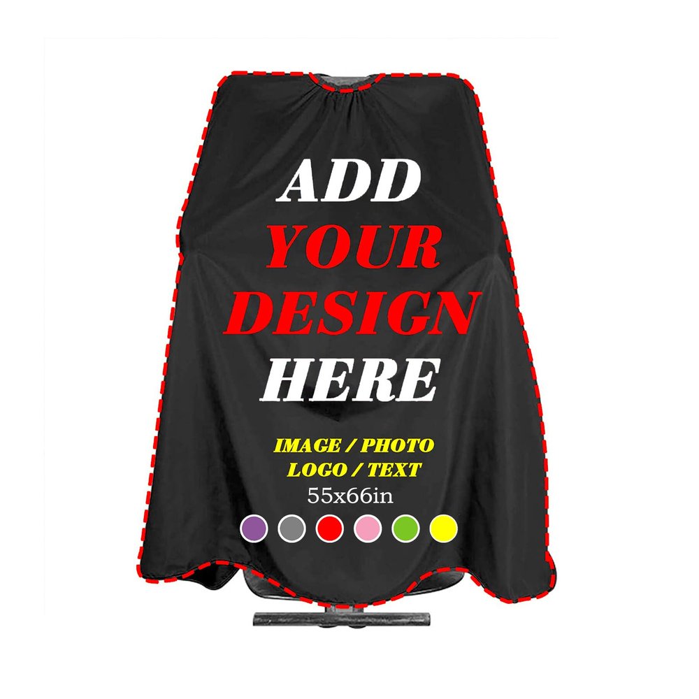 HSPOILDOGED Custom Professional Salon Barber Cape Design Photo Text Personalized Hair Cutting Cape with Closure Snap Haircut Kit Hairdressing Apron for Barbershop Home (39 x 47 inch)