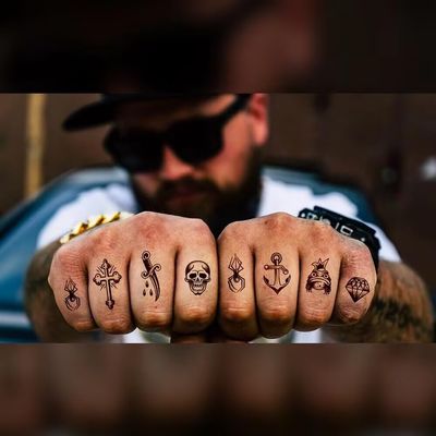 Yeeech Finger Tattoos Temporary Small Little Mini DIY Body Art for Kids Men Women Couple Valentine's Day Wedding Costume Club Electric Music Festival Party Decor 3 Sheets 110 Patterns