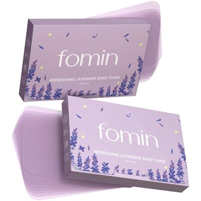 FOMIN - Antibacterial Paper Soap Sheets for Hand Washing - (200 Sheets) Lavender Portable Travel Soap Sheets, Dissolvable Camping Mini Soap, Portable Hand Soap sheet