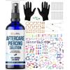 BodyJ4You 157PC Body Piercing Kit Aftercare Saline Cleanser Spray | Belly Ring Nose Septum Tragus Ear Cartilage Industrial | Horseshoe Ring Hoop Barbell Stud Spike | 14G 16G 18G 20G | RANDOM Mix Jewel view 1