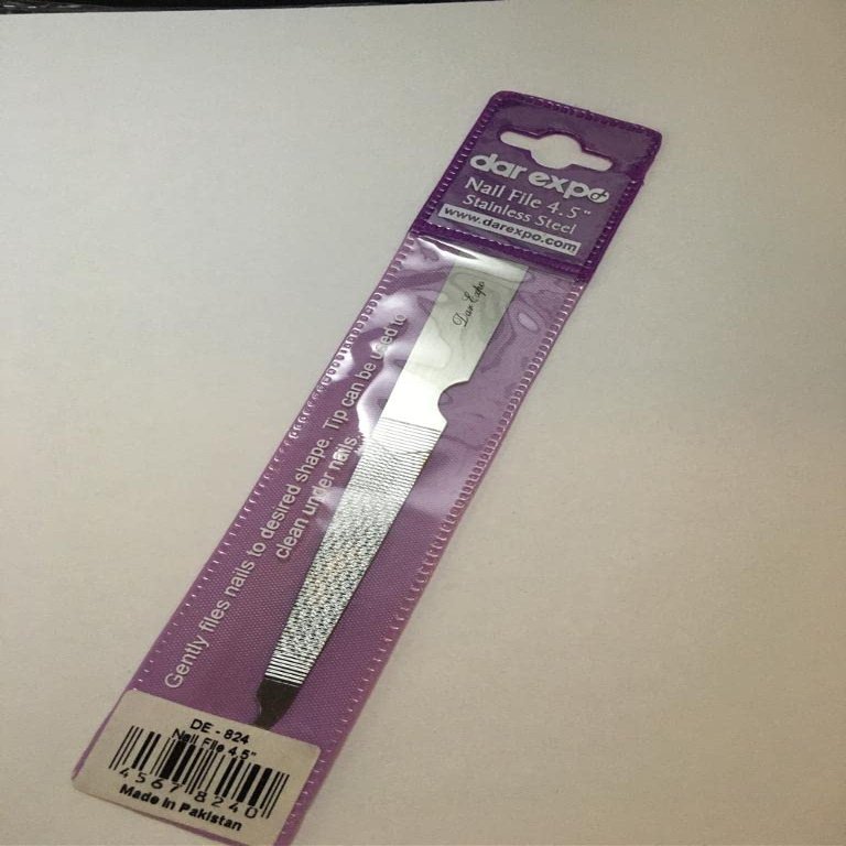 Pocket Nail File Stainless Steel Double Sided Work Nail Cleaner Tip