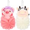 Vesici 2 Pcs Loofahs for Kids Children's Bath Loofahs Girls Toddler Cute Cartoon Bath Sponges Loofah Pouf Body Scrubber Mesh Sponges for Shower Washing Exfoliating view 1