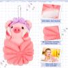 Vesici 2 Pcs Loofahs for Kids Children's Bath Loofahs Girls Toddler Cute Cartoon Bath Sponges Loofah Pouf Body Scrubber Mesh Sponges for Shower Washing Exfoliating view 2