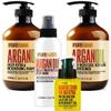 PURE NATURE Lux Spa Moroccan Argan Oil Shampoo and Conditioner Set, Heat Protectant Spray, Hair Serum with Keratin, Biotin, Rosemary & Castor Oil for Hair Protection, Repair and Shine (3 Count) view 1