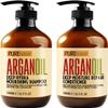 PURE NATURE Lux Spa Moroccan Argan Oil Shampoo and Conditioner Set, Heat Protectant Spray, Hair Serum with Keratin, Biotin, Rosemary & Castor Oil for Hair Protection, Repair and Shine (3 Count) view 3