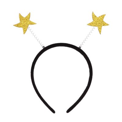 Vaguelly Gold Glitter Star Hair Bands Lightweight Party Head Accessories for New Years Eve Party