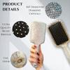 EDA Luxury Beauty 360 Diamond Swarovski Crystals Large Luxury Hair Brush 100% Handmade Super Shiny Silky Smooth Hair Care Soft Bristles Detangler Rhinestones Best Gift For Women view 3