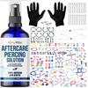 BodyJ4You 157PC Body Piercing Kit Aftercare Saline Cleanser Spray | Belly Ring Nose Septum Tragus Ear Cartilage Industrial | Horseshoe Ring Hoop Barbell Stud Spike | 14G 16G 18G 20G | RANDOM Mix view 1