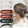 RC ROCHE 6 Pcs Flat Claw Hair Clips for Women Alligator French Barrette Long Thick Hair Duckbill Curved No Slip Grip Lay Flat Side Slide Firm Classic Styling, Large Clear, Brown & Black view 1