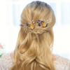 Campsis Wedding Bridal Hair Pins Gold Bride Hair Piece Crystal Leaf Bridesmaids Hair Accessories for Women Pack of 2 view 4