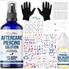 BodyJ4You 158PC Body Piercing Kit Aftercare Saline Cleanser Bump Removal | Belly Ring Nose Septum Tragus Ear Cartilage Industrial | Horseshoe Ring Hoop Barbell Stud Spike | 14G 16G 18G 20G | RANDOM Mi view 1