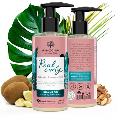 All Natural Shampoo with Capuacu & Amazonia Nuts for Curly Hair - Soft & Defined Curls for Women & Men - Paraben & Sulfate Free, 6.8oz