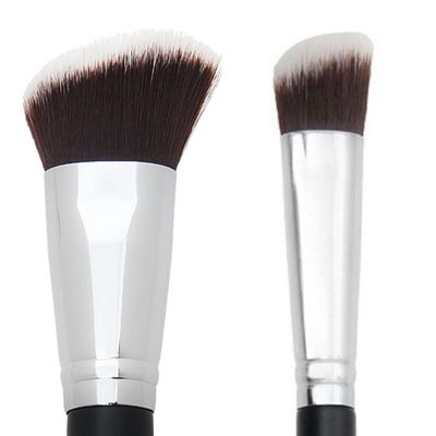 Angled Kabuki Blush Brush + Mini Angled Eyeshadow Blending Brush - Beauty Junkees Soft Synthetic Bristles for Applying, Blending, Buffing, Sculpting Powder, Liquid, Cream, Minerals, Cruelty Free