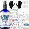BodyJ4You 158PC Body Piercing Kit Aftercare Saline Cleanser Bump Removal | Belly Ring Nose Septum Tragus Ear Cartilage Industrial | Horseshoe Ring Hoop Barbell Stud Spike | 14G 16G 18G 20G | RANDOM view 1