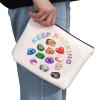 G2TUP Geologist Gift Keep Rocking Makeup Bag Geology Cosmetic Bag Rock Mineral Collector Gift Geology Lover Gift Zipper Travel Bag (Keep Rocking White Bag) view 2