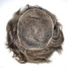 Hair Wonders Full Lace Toupee for Men Real Human Hair Pieces Swiss Lace Hair Replacement System Mens Toupee Hairpiece Bleached Knot Natural Hairline7x9365# 3# Dark Brown+65% Gray-100% density view 4