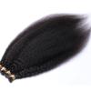 Hesperis Brazilian 100% Human Hair I Tip Hair Extensions Human Hair Kinky Straight I Tip Human Hair Extensions for Black Women Cold Fusion Stick Tip Extension 100strands 100g Natural Color (24inch, Kinky Straight) view 4