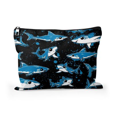 Cafl Underwater World Shark Makeup Bag Shark Toiletry Bag Cosmetic Bag for Women Large Capacity Makeup Bags Travel Toiletry Bag Accessories Organizer 10 * 8in