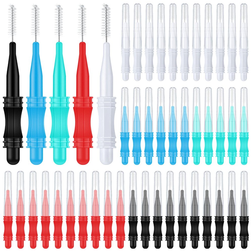 100 Pcs Micro Eyebrow Brush with Cap Brow Lamination Eyelash Brow Brush Lash Filler Eyebrow Lift Tools for Eyelashes Extensions(Black, Green, Blue, White, Red)