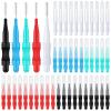 100 Pcs Micro Eyebrow Brush with Cap Brow Lamination Eyelash Brow Brush Lash Filler Eyebrow Lift Tools for Eyelashes Extensions(Black, Green, Blue, White, Red) view 1