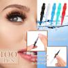 100 Pcs Micro Eyebrow Brush with Cap Brow Lamination Eyelash Brow Brush Lash Filler Eyebrow Lift Tools for Eyelashes Extensions(Black, Green, Blue, White, Red) view 3