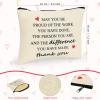 Coume 12 Pieces Thank You Supply Makeup Bag for Women Inspirational Appreciation Gift for Coworker Teacher Nurse Employee Social Worker Volunteer Canvas Cosmetic Bags for Christmas Leaving(Inspiring) view 2