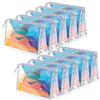 BESARME 10 Pcs Holographic Makeup Bags, Clear PVC Makeup Bag Iridescent Pouch Portable Zippered Toiletry Bag Waterproof Cosmetic Bags Bathroom Vacation Valentines Day Gifts Valentine Party Favors view 1