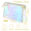 BESARME 10 Pcs Holographic Makeup Bags, Clear PVC Makeup Bag Iridescent Pouch Portable Zippered Toiletry Bag Waterproof Cosmetic Bags Bathroom Vacation Valentines Day Gifts Valentine Party Favors view 2