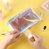 BESARME 10 Pcs Holographic Makeup Bags, Clear PVC Makeup Bag Iridescent Pouch Portable Zippered Toiletry Bag Waterproof Cosmetic Bags Bathroom Vacation Valentines Day Gifts Valentine Party Favors view 4