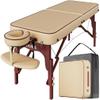 CLORIS 84" Professional Massage Table Portable Reinforced Wooden Leg Hold Up to 1100LBS 2 Folding Lightweight Spa Solon Tattoo Massage Bed Height Adjustable with Carrying Bag view 1
