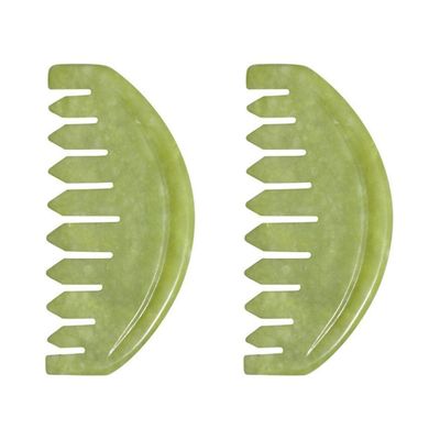 FRCOLOR 2Pcs Massage Comb Jade Small Comb Guasha Scraping Guasha Scraper Natural Jade Anti Static Hair Handheld Scalp