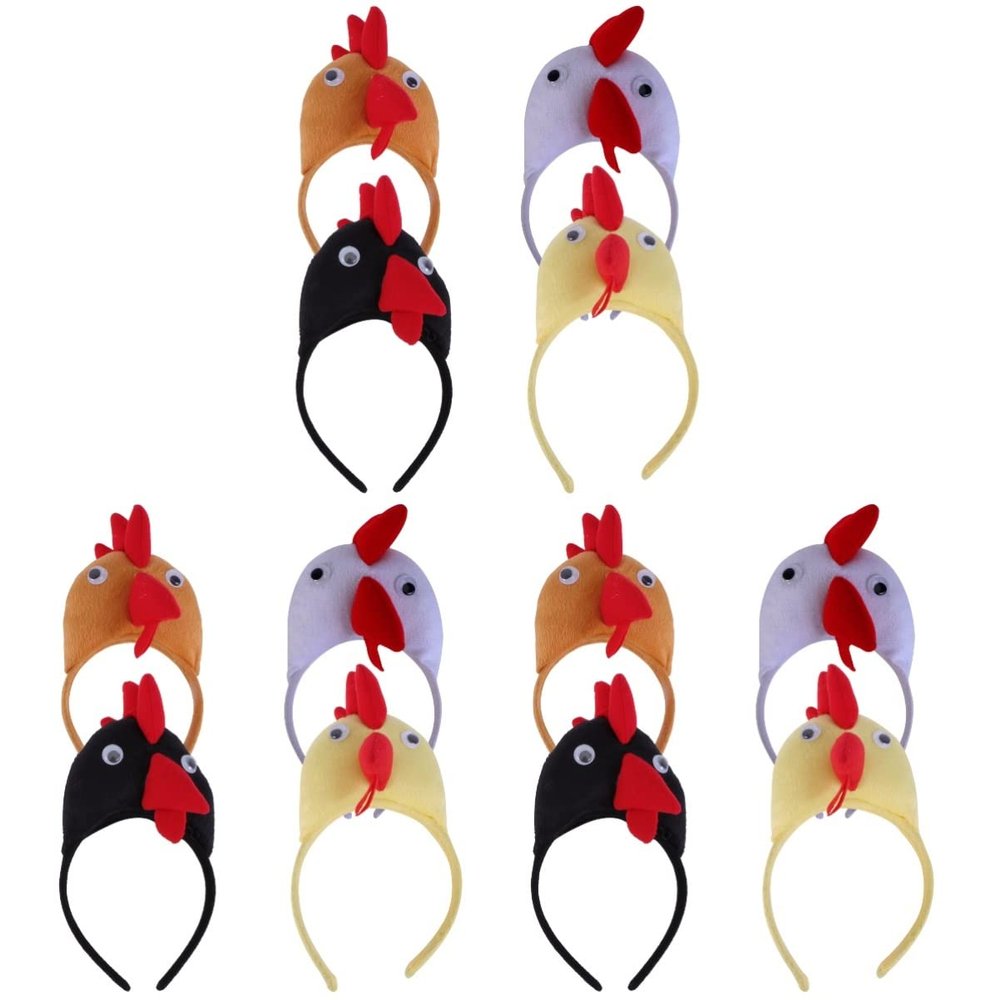 ABOOFAN 12Pcs Chicken Headband Rooster Hair Hoop Headwear Animal Headbands Chicken Costume Hair Band Easter Hallowee Dress-Up Party Supplies