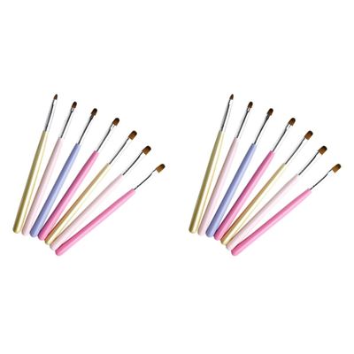 FRCOLOR 16pcs Nail Art Brush for Gel Nails Ergonomic Design Rhinestones and Includes Liner Brush Dotting Pen