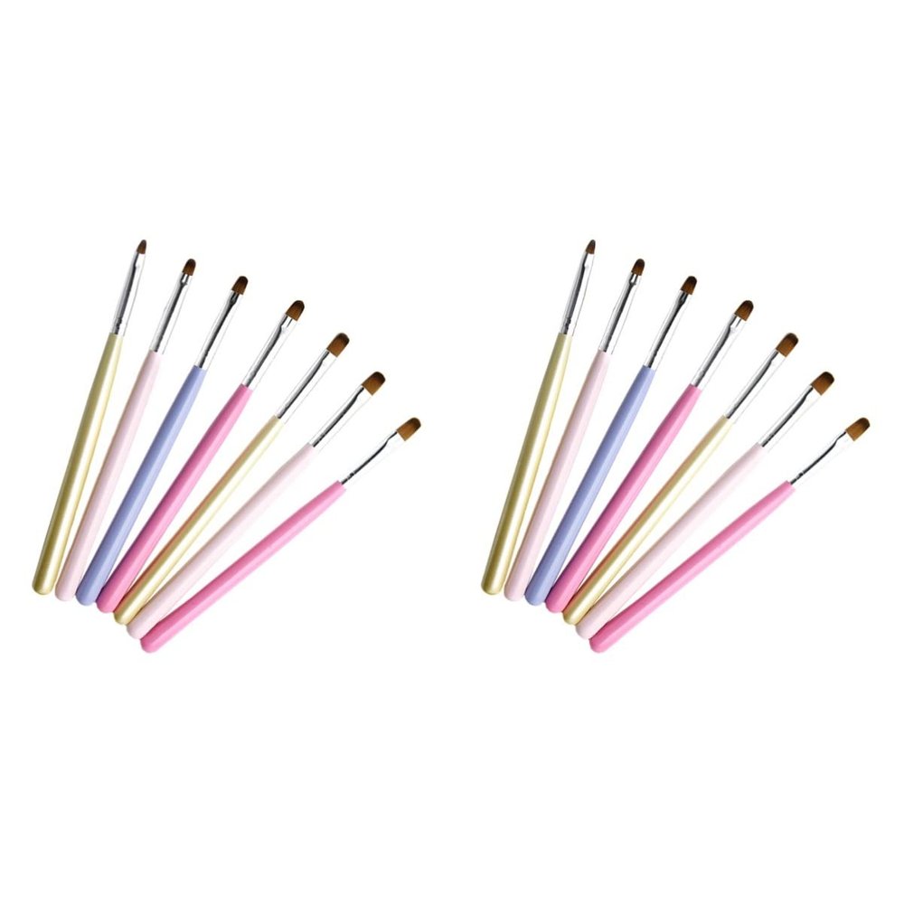 FRCOLOR 16pcs Nail Art Brush for Gel Nails Ergonomic Design Rhinestones and Includes Liner Brush Dotting Pen