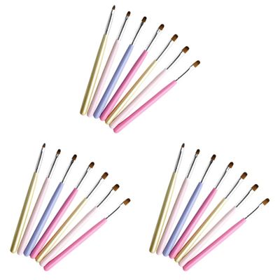 FRCOLOR 24pcs Nail Art Brush Professional Nail Painting Tools for Designs Manicure for Home Salon Use Unique Practical