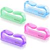 4 Pcs Nail Brush for daily Use - 4 Different Kinds of Fingernail brush with Plastic Handle Nail brush for cleaning Fingernails - Easy to use Nail Scrub brush - Nail Cleaner Nail brushes for Hands Feet view 1