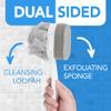 Impresa Extra Long Handle Shower Brush - Dual-Action Loofah & Exfoliating Sponge Body Scrubber - Ergonomic Grip Back Scrub Brush - Replacement Loofah & Sponge Heads - Pack of 2, White view 2