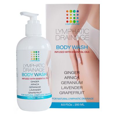 Bruizex Lymphatic Drainage Shower Gel, Natural Herbal Body Wash for Healthy Lymph Flow & Body Detox, Post Manual or Tool Lymphatic Massage, Post Liposuction, BBL, Lymphedema, Lipedema, 8 Fl OZ