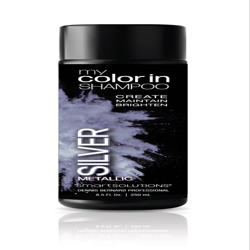 SMART SOLUTIONS MyColorIn Color Depositing Shampoo (Metallic Silver) - Sulfate & Paraben Free, Hair Dye | Made in USA (8 Colors)