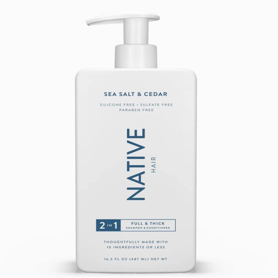 Sea Salt & Cedar 2-in-1 Shampoo and Conditioner, Full & Thick |Sulfate Free, Paraben Free, Dye Free, with Naturally Derived Clean Ingredients| 16.5 oz