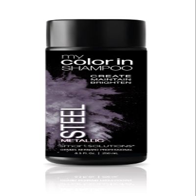 MyColorIn Color Depositing Shampoo (Metallic Steel) - Sulfate & Paraben Free Hair Dye | Made in USA (8 Colors)
