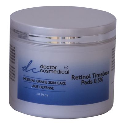 Doctor Cosmedical Retinol 0.5% Timeless Pads for Face - Pack of 60 Face Pads  Vitamin C, E Face Pads  Advanced Brightening & Anti-Aging Pads - Reductions in Fine Lines, Wrinkles, & Uneven Skin Tone