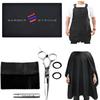 Barber Strong Barber Shears and the Barber Cape Haircut Cover - Black, Barber Apron Regular in Black, Barber Mat - Black, Barber Strong Bundle for Beginners up to Professional Barbers view 1